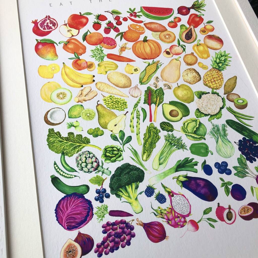 Rainbow Fruit And Vegetable Print By Charlotte Jones Design ...