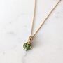 August Birthstone Necklace, Peridot, Gold Plated, thumbnail 1 of 6