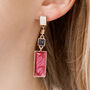 Long Multi Colour Rectangle Drop Earrings, thumbnail 1 of 3