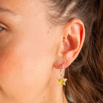 Mini Star Hoop Earrings – Dainty Hoops, 2 of 3