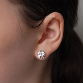 Statement Hammered Stud Earrings, 2 of 7