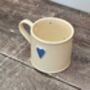 Pale Blue Heart Mug, 150ml, thumbnail 2 of 3