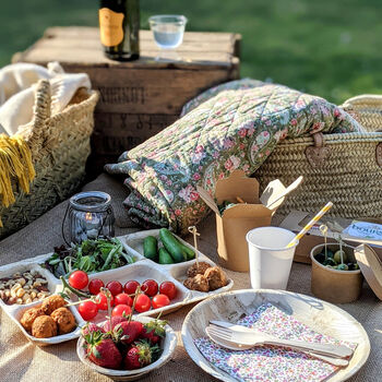Willow Picnic Hamper Basket | Red Gingham Lining, 7 of 7