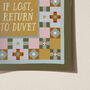 If Lost, Return To Duvet Bedroom Print, thumbnail 7 of 11