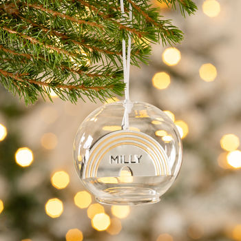 Personalised Mirrored Rainbow Glass Dome Bauble, 4 of 4