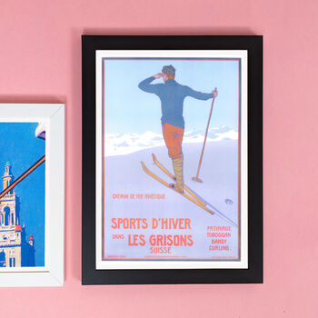 Limited Edition: Vintage Les Grisons Ski Poster Print, 2 of 8