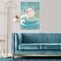 Custom Colour Sun Wave Ocean Landscape Wall Art Print, thumbnail 3 of 8