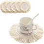 Pack Of Six Round Macrame Anti Slip Cup Pad, thumbnail 7 of 12