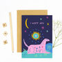 I Wuff You Pink Dog Love In Starry Sky Card, thumbnail 4 of 4