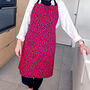 Hot Pink Leopard Print Cotton Apron With Pocket, thumbnail 2 of 12