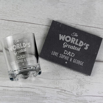 Personalised Whisky Glass And Slate Coaster Set, 5 of 6