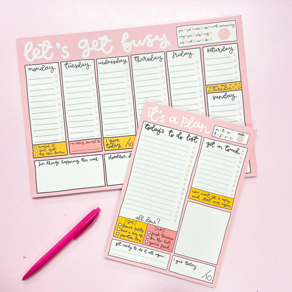  It s A Plan A5 Daily Desk Notepad By Oh Laura Notonthehighstreet