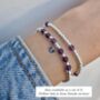 Sterling Silver February Amethyst Beaded Bracelet: February Birthstone, Personalised Heart Charm, thumbnail 5 of 5