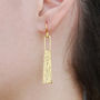 Roman Textured Statement Gold Plated Drop Earrings, thumbnail 4 of 5