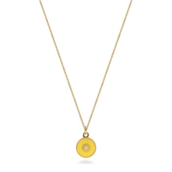 Small Sun Enamel Necklace Gold Vermeil, 4 of 8