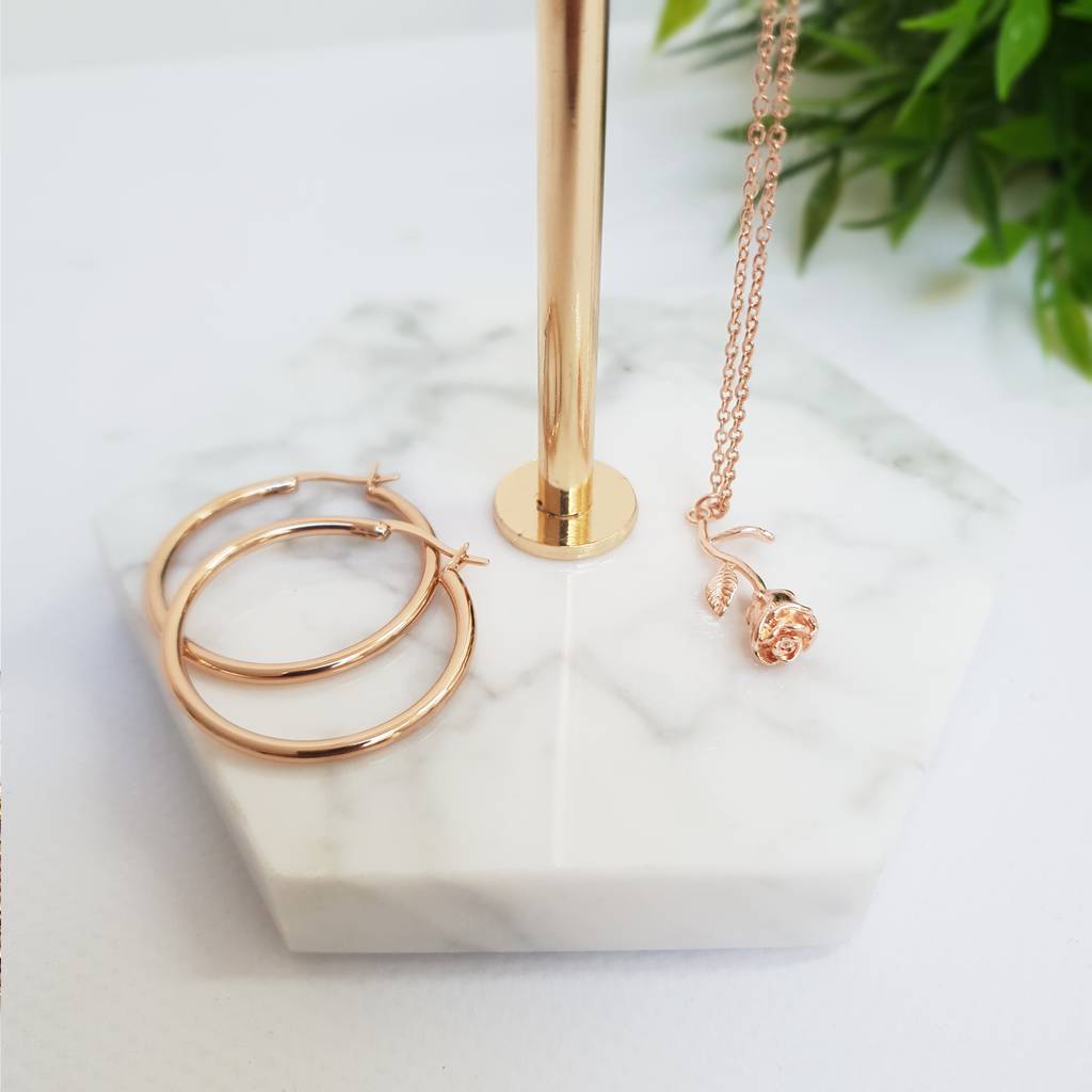 solid marble base gold jewellery tree stand by nikita by niki