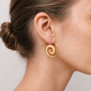Spiral Swirl Statement Earrings, 2 of 5