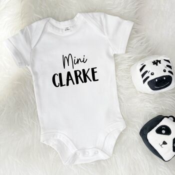 'Mini' Personalised Babygrow Gift For New Baby, 8 of 10