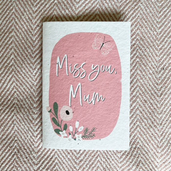 Miss You Mum Plantable Seeded Mother's Day Card, 5 of 7