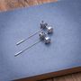 18ct White Gold And Diamond Earstuds With Gold Drops, thumbnail 1 of 10