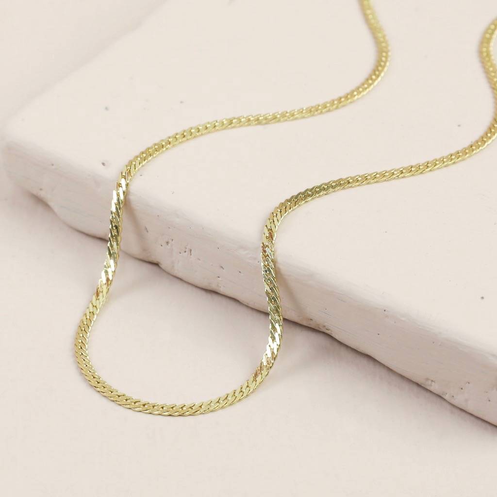Herringbone Chain Choker Necklace By Lisa Angel