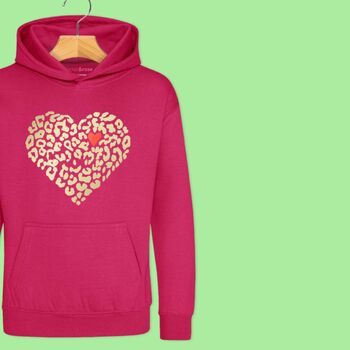 'Leopard Heart Of Hearts' Kids Hoodie, 3 of 7