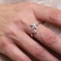 Sterling Silver Starfish Adjustable Open Band Ring, thumbnail 2 of 6