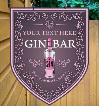 Best Gin Bar Personalised Pub Sign/Bar Sign/Man Cave, 4 of 8