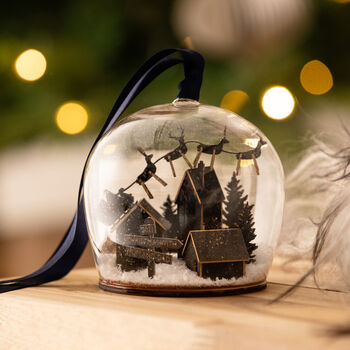 Personalised Santa Sleigh Christmas Globe Dome, 2 of 3