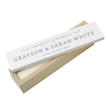 Personalised Wedding Wooden Certificate Holder – Perfect Wedding Gift For Couples, 3 of 3