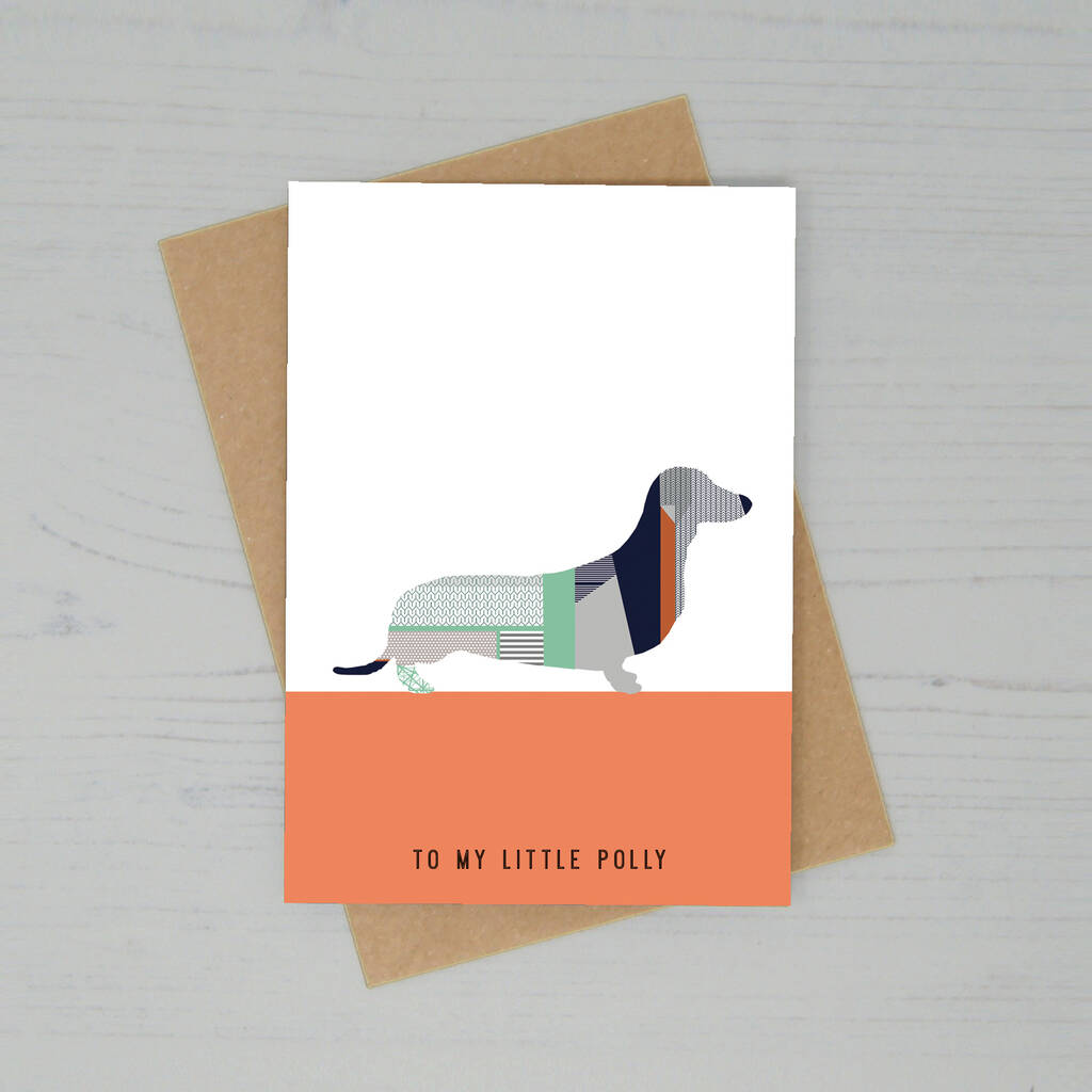 Dachshund Sausage Dog Greetings Card By Lucy Alice Designs