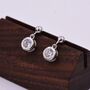 Sterling Silver Tiny Dangling Solitaire Cz Stone Drop Stud Earrings, thumbnail 2 of 12