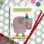 Happy Birthday Elephant Mini Card, thumbnail 1 of 5