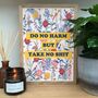 'Do No Harm But Take No Shit' Floral Feminist Print, thumbnail 4 of 5