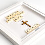 Personalised Wooden Cross Baptism Keepsake Frame With Scrabble, thumbnail 5 of 9