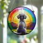 Bedlington Terrier Rainbow Bridge Stained Glass Effect Suncatcher, thumbnail 4 of 5