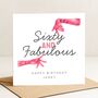 60th Birthday Card For Her, Sixty And Fabulous Funny Custom Card, thumbnail 2 of 8