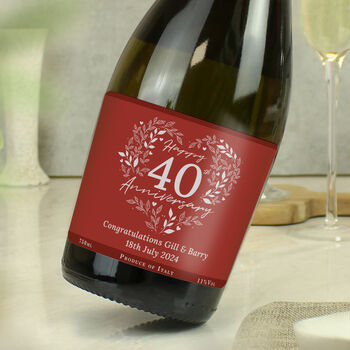 Personalised 40th Ruby Wedding Anniversary Prosecco, 3 of 3