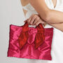 Small Italian Fuchsia Tote Handbag Womens Gift, thumbnail 4 of 4