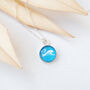 Sterling Silver Wave Necklace In Teal, thumbnail 3 of 5
