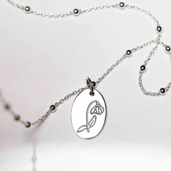 Sterling Silver January Birth Flower Necklace, 3 of 7