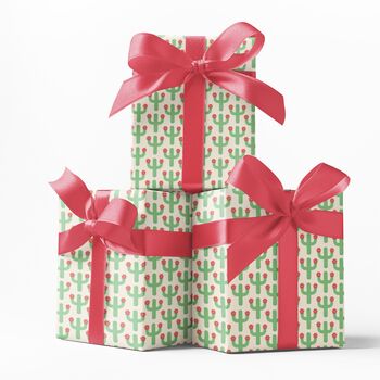 Vibrant Cactus Flower Wrapping Paper – Perfect For Teen Birthdays, 5 of 8