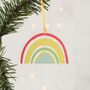 Rainbow Christmas Decorations, Set Of Four, thumbnail 1 of 5
