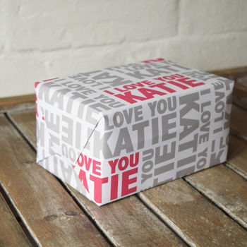 Personalised I Love You Wrapping Paper, 3 of 8