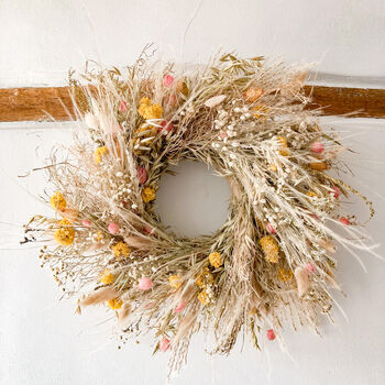 Dried Flower Wreath With Strawberry Thistles, 2 of 5