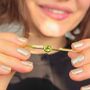 Peridot August Birthstone Gold Plated Bangle, thumbnail 4 of 5