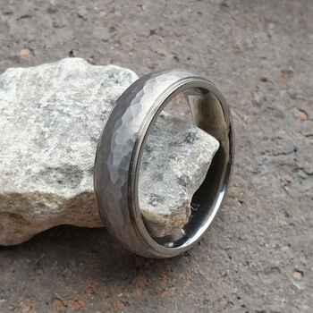 Personalised Titanium Wedding Ring Brushed Texture, 4 of 10