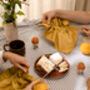 Eloisa Mustard Cotton Napkins With Pleating Channels Set Of Four, thumbnail 2 of 5