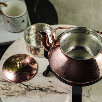 Handmade Copper Herbal Tea Kettle, Solid Copper 1500 Ml, 2 of 7