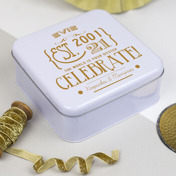 Personalised 21st Birthday Gift Tin, 5 of 5
